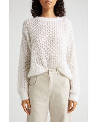 Eleventy - Open Stitch Mohair & Silk Sweater - Lyst
