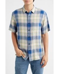 Pendleton - Dawson Plaid Short Sleeve Linen Blend Button-Up Shirt - Lyst