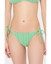 MILLY - Chevron Tie Side Bikini Bottoms - Lyst