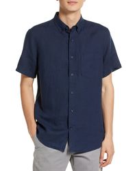 Nordstrom - Short Sleeve Linen Button-down Shirt - Lyst