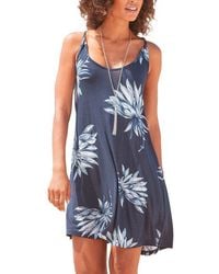 Lascana - Beaded Strap Print Dress - Lyst