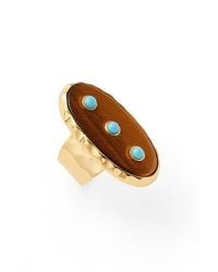 Nest - Tiger's Eye & Stud Adjustable Ring - Lyst