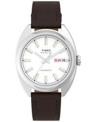Timex - Marlin Draper Automatic Leather Strap Watch, 37Mm X 43Mm - Lyst