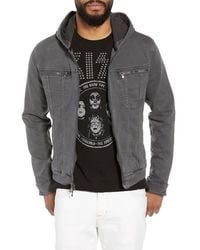 John Varvatos - Hooded Denim Jacket - Lyst