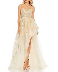 Mac Duggal - Embellished Sleeveless Draped A Line Gown - Lyst
