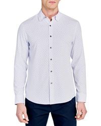 W.r.k. - Abstract Square Print Performance Button-Up Shirt - Lyst