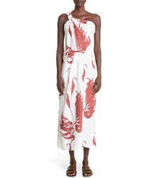 Johanna Ortiz - Southern Pacific One-shoulder Organic Linen Midi Dress - Lyst