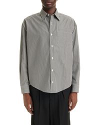Ami Paris - Ami De Coeur Boxy Fit Stripe Cotton Oxford Button-up Shirt - Lyst