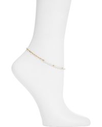 SET & STONES - Simone Freshwater Pearl & Paper Clip Chain Anklet - Lyst