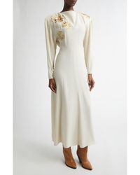 Isabel Marant - Samsha Long Sleeve Embellished Crepe Maxi Dress - Lyst
