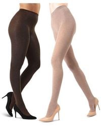 Memoi - Assorted 2-Pack Flat Knit Tights - Lyst