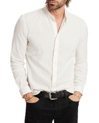 John Varvatos - Ben Embroidered Band Collar Button-up Shirt - Lyst