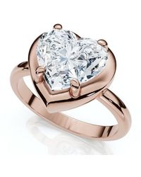 Bliss Diamond - Certified 2 1/2Ct Heart Diamond Button Engagement Ring 14K Or Pt Lab Grown - Lyst