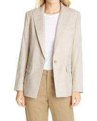 Vince Boyfriend Flannel Blazer - Natural