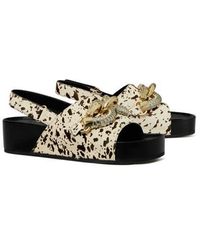 Tory Burch - Jessa Genuine Calf Hair Slingback Platform Sandal - Lyst