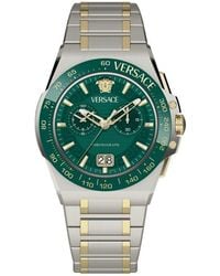 Versace - Greca Reaction Chronograph Two-Tone Bracelet Watch, 43Mm - Lyst
