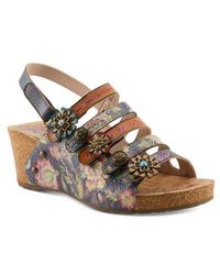 Spring Step - Buckle It Up Strappy Wedge Sandal - Lyst