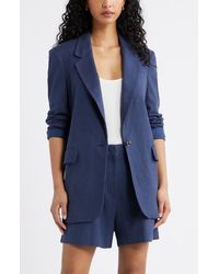 Open Edit - Everyday Linen Blend Blazer - Lyst