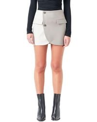Grey Lab - Colorblock Wrap Miniskirt - Lyst