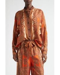 Zimmermann - Mahon Paisley Print Habutai Silk Button-Up Shirt - Lyst