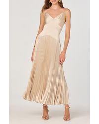 Astr - Pleated Drop Waist Dress - Lyst