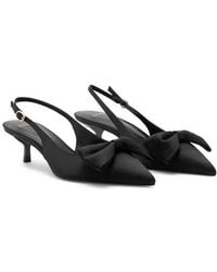 Mango - Bow Slingback Pointed Toe Kitten Heel Pump - Lyst