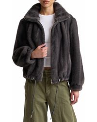 Avec Les Filles - Crop Faux Fur Jacket - Lyst