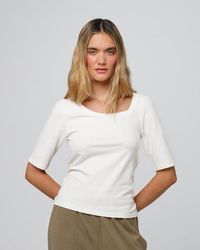 JUANA - Hemp Essentials Asymmetrical Neckline Tee - Lyst