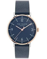 Ted Baker - Phylipa Gents Recycled Stainless Steel Leather Strap Watch, 41Mm - Lyst