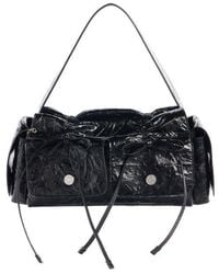Acne Studios - Multipocket Crinkled Leather Handbag - Lyst