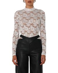 BY.DYLN - By. Dyln Maya Long Sleeve Floral Lace Top - Lyst