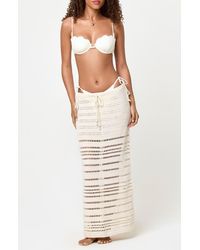 LSPACE - Tula Semisheer Cotton Open Stitch Cover-Up Skirt - Lyst