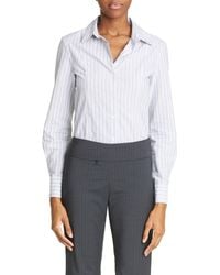 Paloma Wool - Line Stripe Bishop Sleeve Cotton Button-up Shirt - Lyst