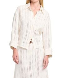 Twp - J.D. Open Stitch Linen Button-Up Shirt - Lyst
