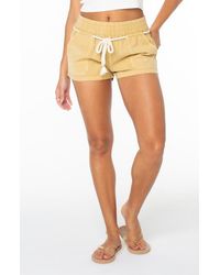 Roxy - Paddle On Drawstring Cotton & Linen Shorts - Lyst