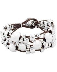 Uno De 50 - Wide Braided Leather Cuff - Lyst