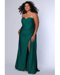 Sydney's Closet - Strapless Corset Slim Fitted Plus Size Gown - Lyst