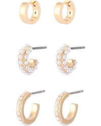 AllSaints - Set Of 3 Huggie Hoop Earrings - Lyst