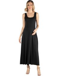 24seven Comfort Apparel - Maternity Slim Fit A-Line Sleeveless Maxi Dress - Lyst