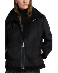 Ralph Lauren - Faux Fur Trim Zip Front Jacket - Lyst