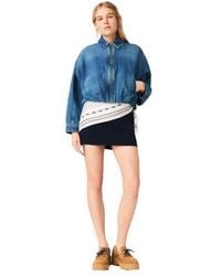 Maje - Denim Bomber Jacket - Lyst