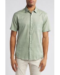 Scott Barber - Heathered Chambray Short Sleeve Button-up Shirt - Lyst