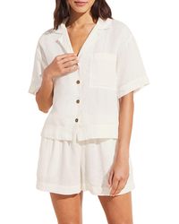 Eberjey - Garment Dyed Linen Short Pajamas - Lyst