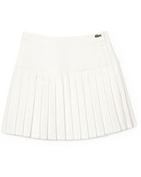 Lacoste - Pleated Twill Skirt - Lyst