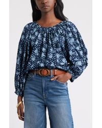 Treasure & Bond - Print Raglan Sleeve Cotton Top - Lyst