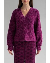 SSKEIN - V Neck Boucle Pullover - Lyst