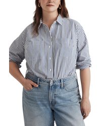Madewell - Stripe Patch Pocket Oversize Poplin Button-up Shirt - Lyst