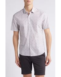 Robert Barakett - Stonefield Mushroom Print Short Sleeve Button-up Shirt - Lyst