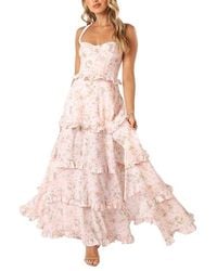 Petal & Pup - Lillee Floral Print Tiered Maxi Dress - Lyst