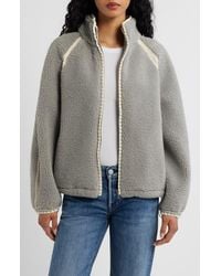 UGG - Nikia Open Stitch Detail Uggfluff Fleece Jacket - Lyst